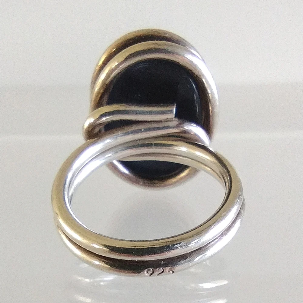 Blue Catseye Sterling Silver Wire Ring Size 6